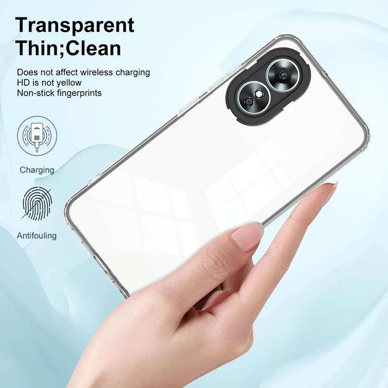 For OPPO A98 3 in 1 Clear TPU Color PC Frame Phone Case(Black)