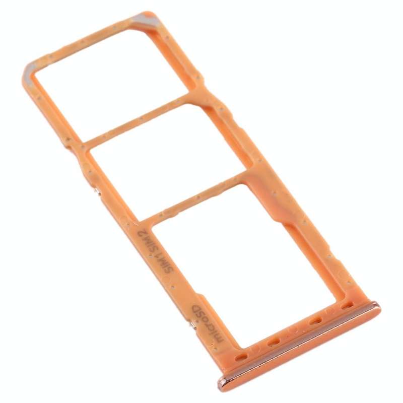 For Galaxy A20 A30 A50 SIM Card Tray + SIM Card Tray + Micro SD Card Tray (Orange)