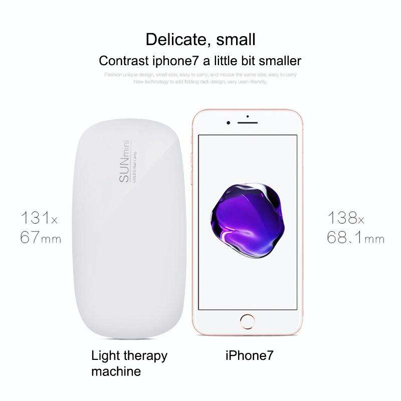 SUN mini 2 6W UV + LED USB Nail Lamp Fingernail Gel Curing Dryer(White)