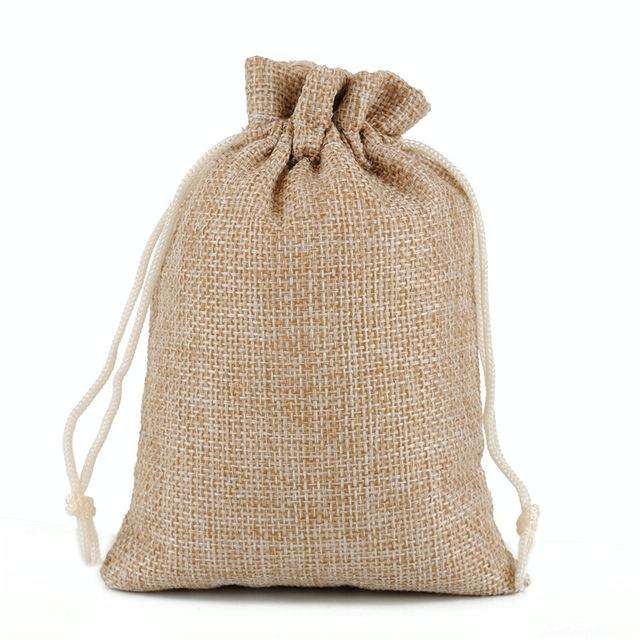 50 PCS Multi size Linen Jute Drawstring Gift Bags Sacks Wedding Birthday Party Favors Drawstring ...