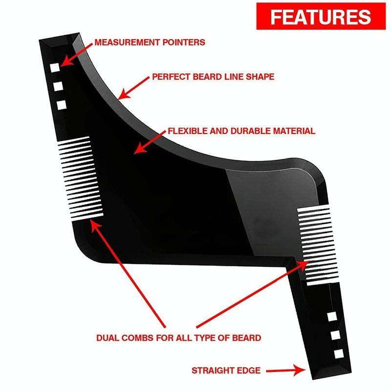 3 PCS Double-sided Beard Comb Molding Template Tool Beard Shaping Styling Tool With Inbuilt Comb(...