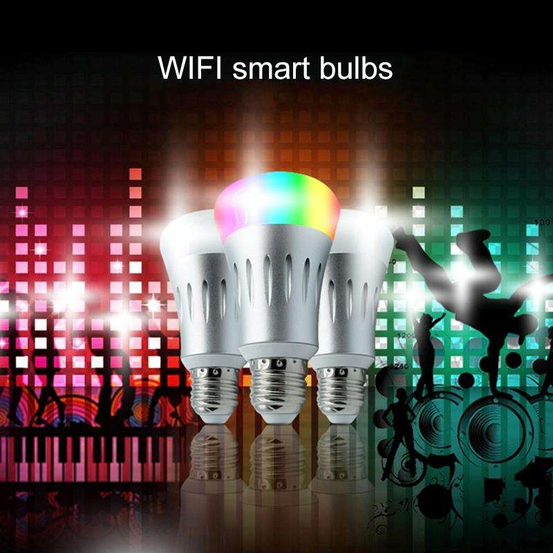 E27 7W White Light+RGB Smart LED Light Bulb, WiFi 2.4GHz Works with Alexa & Google Home, FCC / CE...