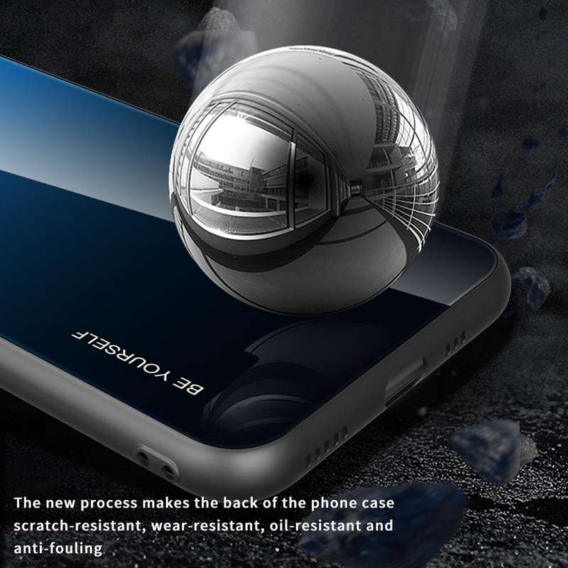 For Samsung Galaxy A04e Gradient Color Glass Phone Case(Aurora Blue)
