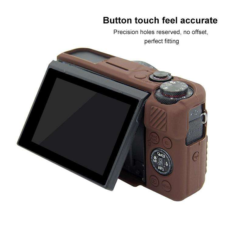 PULUZ Soft Silicone Protective Case for Canon EOS G7 X Mark II(Coffee)