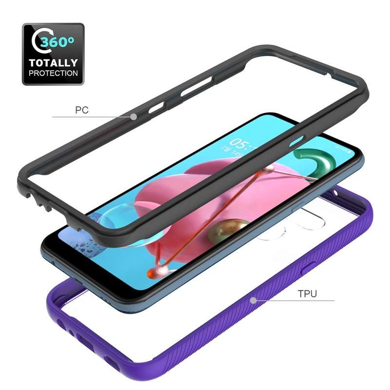 For LG Q51 / K51 Starry Sky Solid Color Series Shockproof PC + TPU Protective Case(Light Blue)