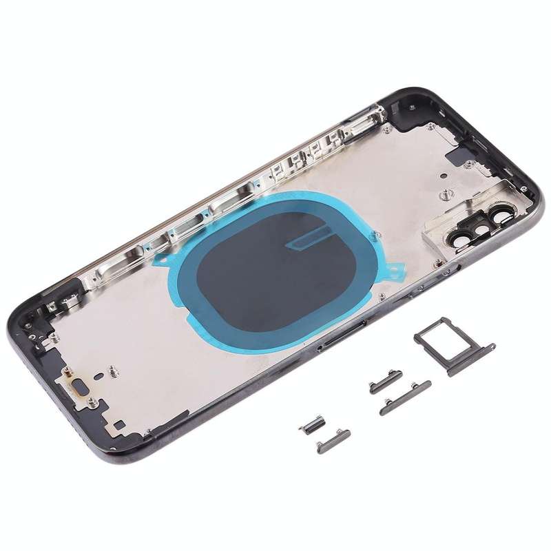 Back Cover with Camera Lens & SIM Card Tray & Side Keys for iPhone XS(Black)