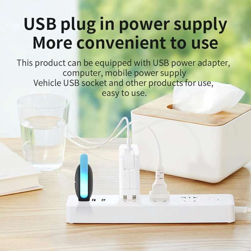 USB Car Mouse Repellent Ultrasonic Mosquito Insect Repellent With Atmosphere Light( White)