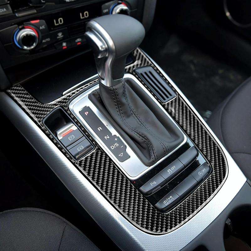 Car Carbon Fiber Gear Position Panel Decorative Sticker for Audi 2010-2018 Q5 / 2009-2016 A4L / 2...