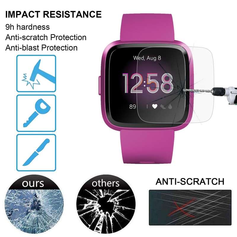 For Fitbit Versa Lite 0.26mm 2.5D 9H Tempered Glass Film Screen Protector