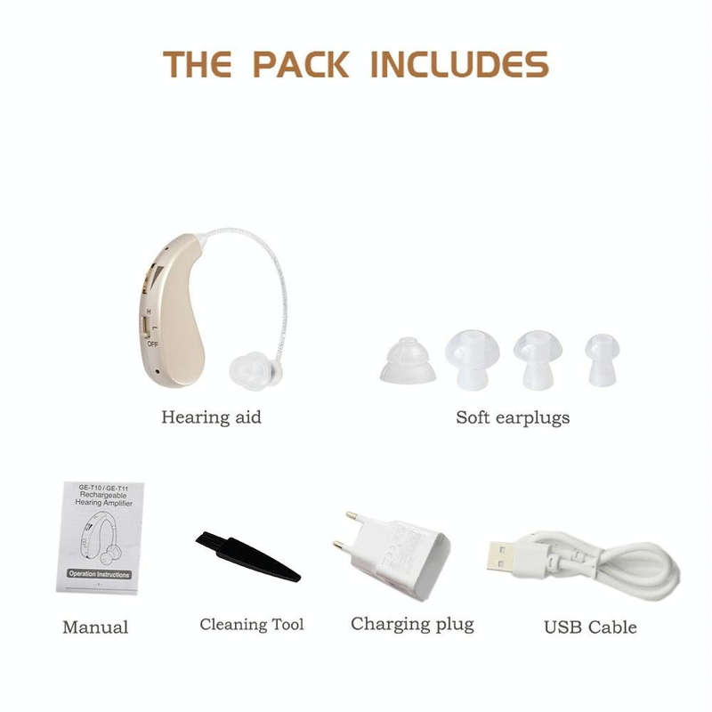 Portable Rechargeable Invisible Hearing Aid US Plug(Blue)