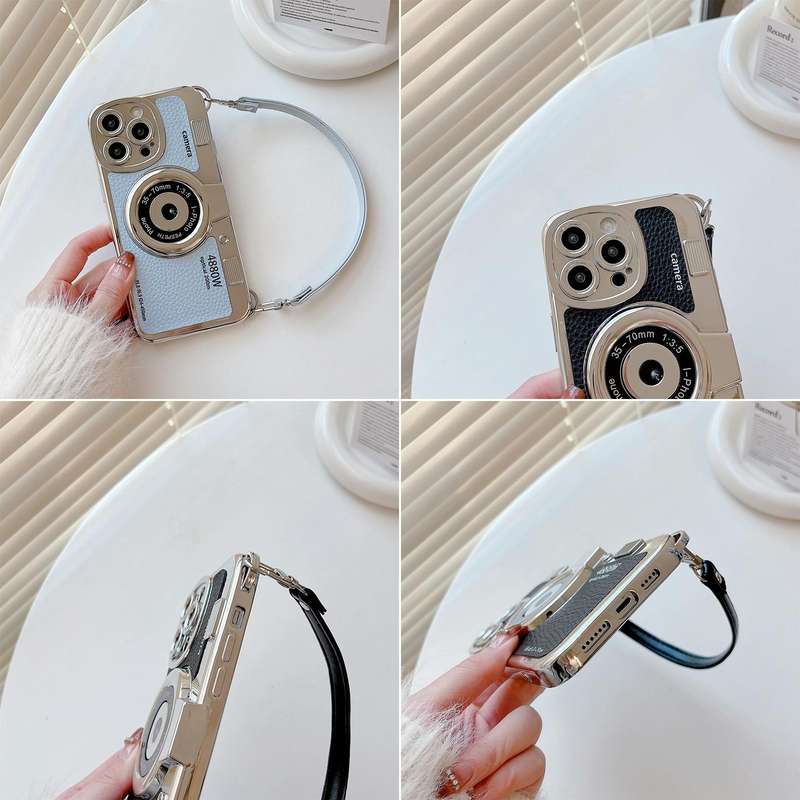 For iPhone 13 Camera Style Phone Case(White)