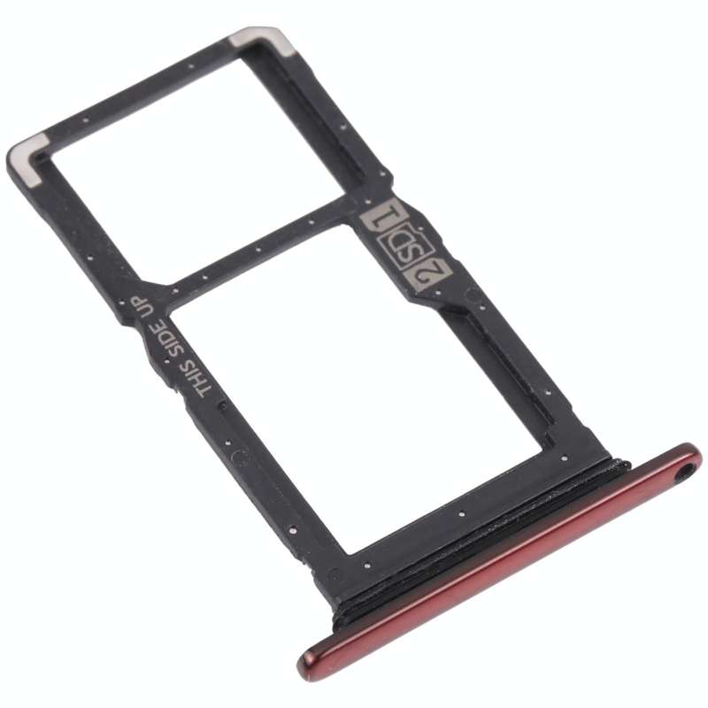 SIM Card Tray + SIM Card Tray / Micro SD Card Tray for Motorola One Hyper XT2027 XT2027-1 (Red)