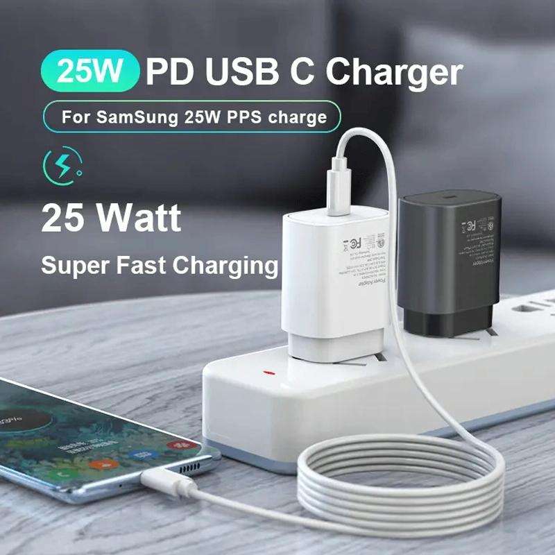 TA800 PD / PPS 25W Type-C Port Charger for Samsung, EU Plug(White)