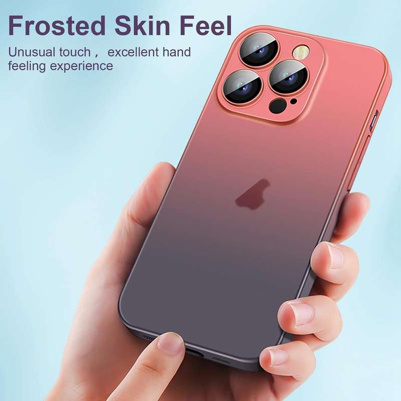 For iPhone 14 Plus Skin Feel Frosted Gradient Phone Case(Blue)
