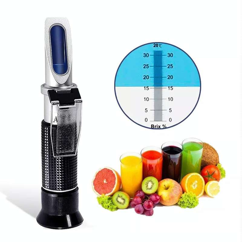 RF001BX With Plastic box Handheld Refractometer Fruit Sugar Meter Brix Tester 0-32 Measuring Range