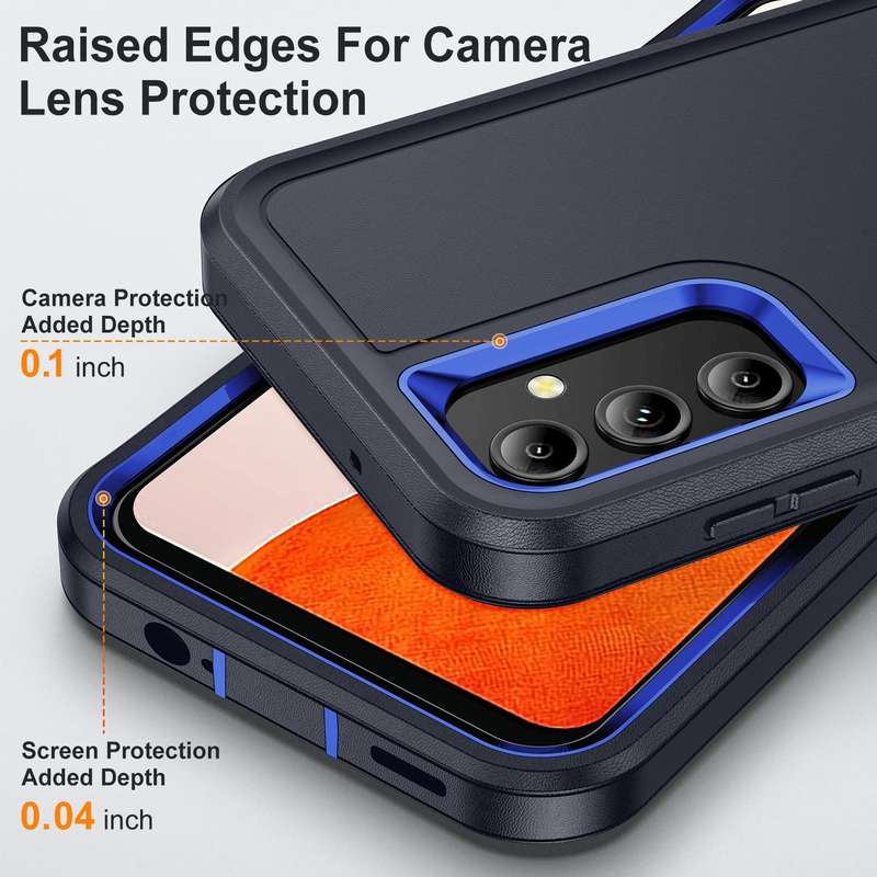 For Samsung Galaxy A14 5G Life Waterproof Rugged Phone Case(Dark Blue + Royal Blue)