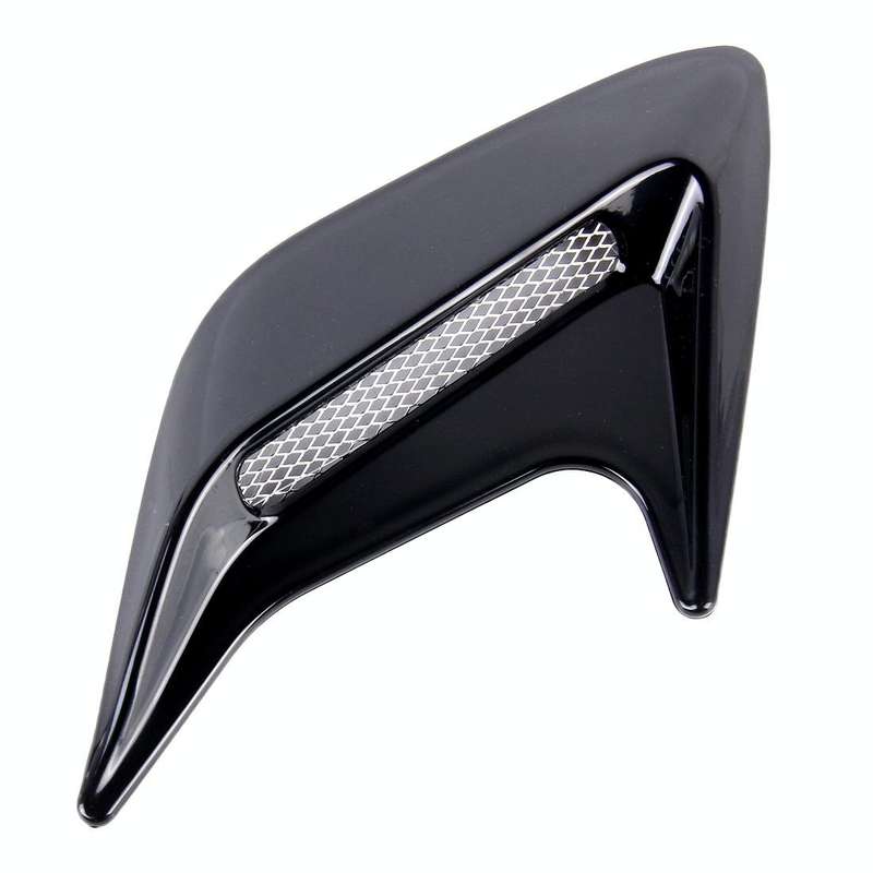 2PCS Plastic Decorative Air Flow Intake Turbo Bonnet Hood Side Vent Grille Cover With Self-adhesi...