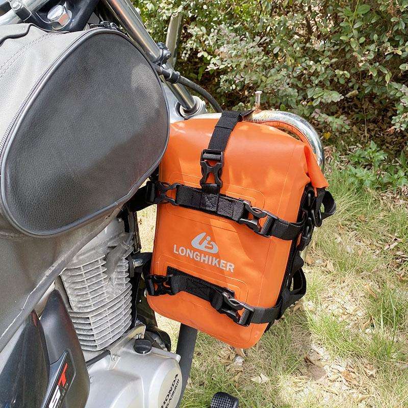 LONGHIKER Motorcycle Quick Release Waterproof Bumper Side Bag(Orange)