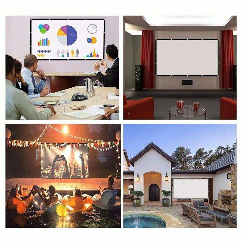 Simple Folding Thin Polyester Projector Film Curtain, Size:84 inch (4:3) Projection Area: 172x125cm