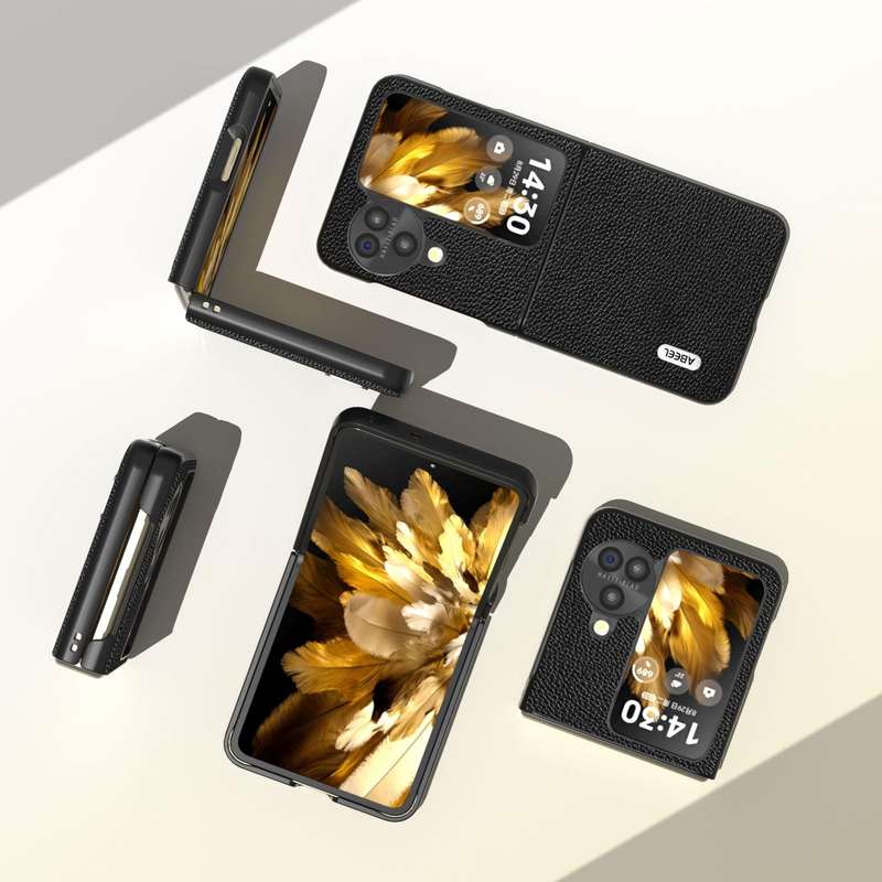 For OPPO Find N3 Flip ABEEL Black Edge Genuine Mino Phone Case(Black)