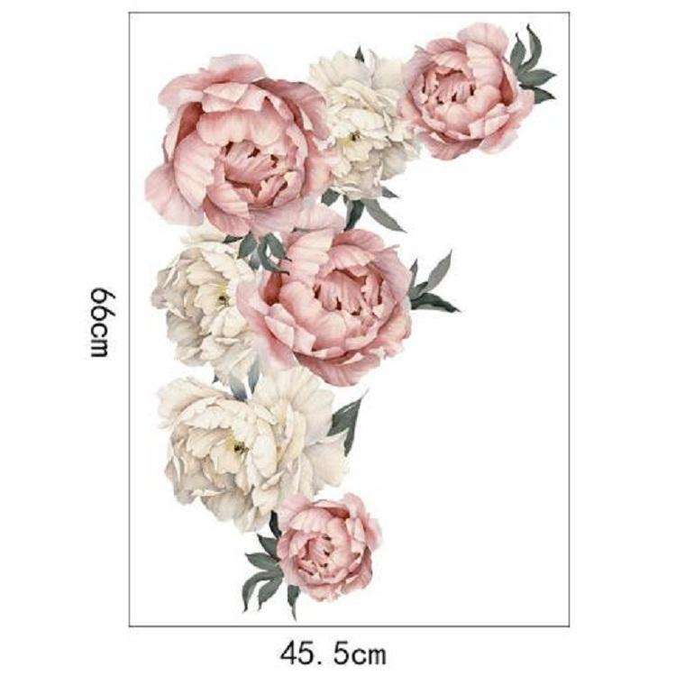 Peony Rose Flowers Wall Sticker Home Decor