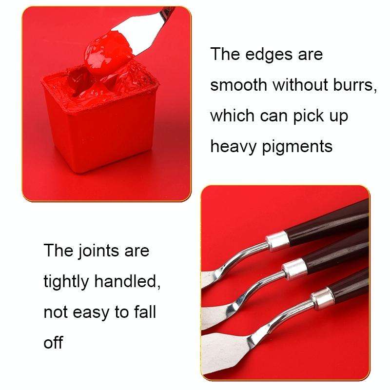 1 Sets/5PCS Wooden Handle Acrylic Painting Gouache Paint Knife