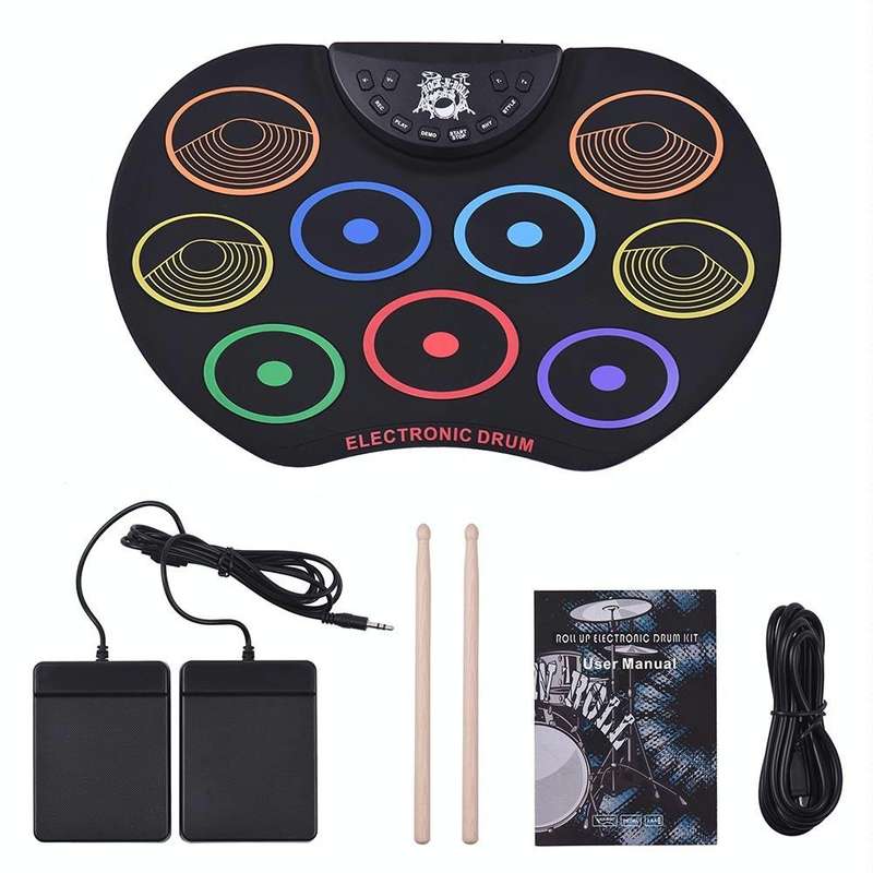 USB Colorful Hand Roll Electronic Drum Children Percussion Instrument