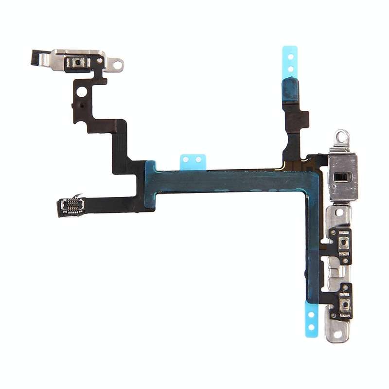 Power Button & Volume Button Flex Cable with Brackets for iPhone 5