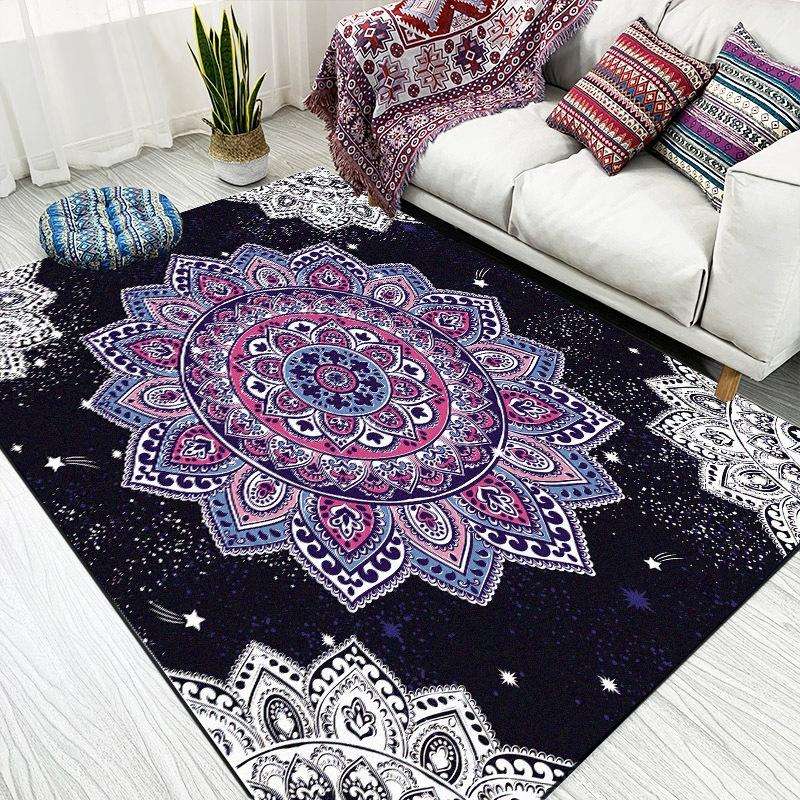 National Style Abstract Dark Blue Art Carpets Living Room Bedroom Floor Mat, Size:40x120cm