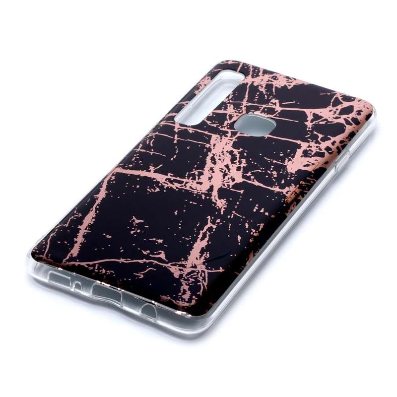 For Galaxy A9 (2018) / A9s Plating Marble Pattern Soft TPU Protective Case(Black Gold)