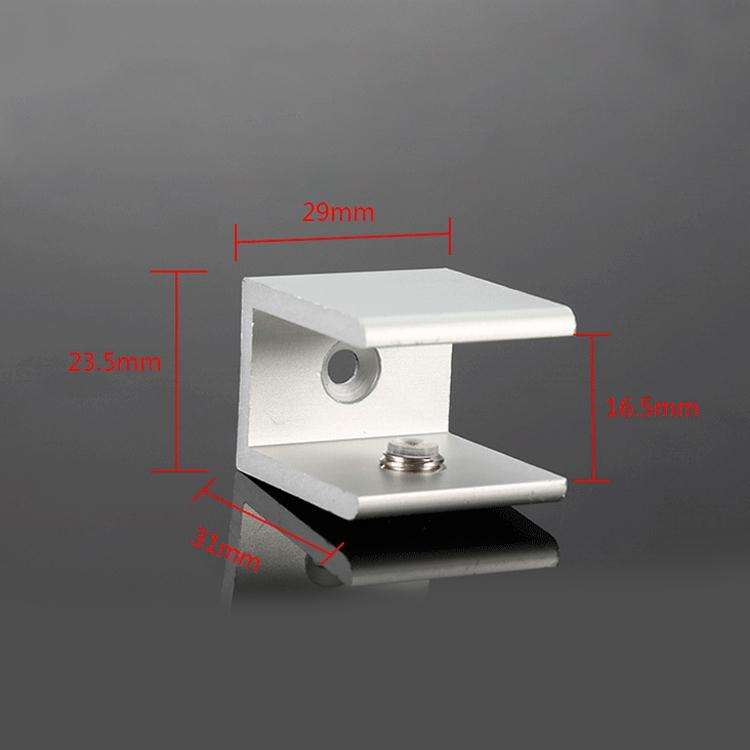 10 PCS Single Hole Aluminum Alloy Glass Fixing Clip, S, 16mm