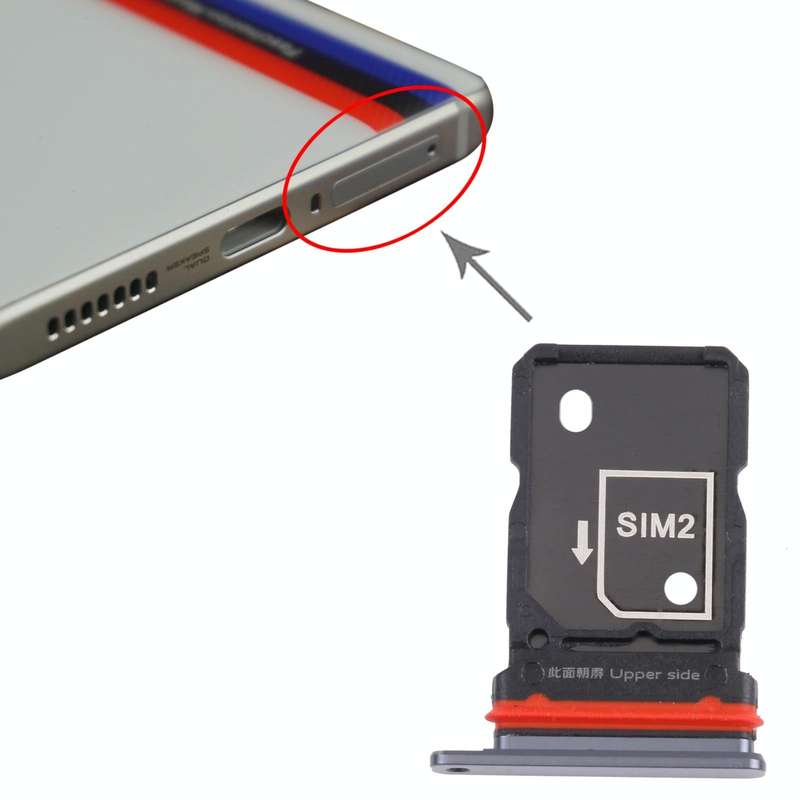 For Vivo iQOO 7 V2049A, I2009 SIM Card Tray + SIM Card Tray (Black)