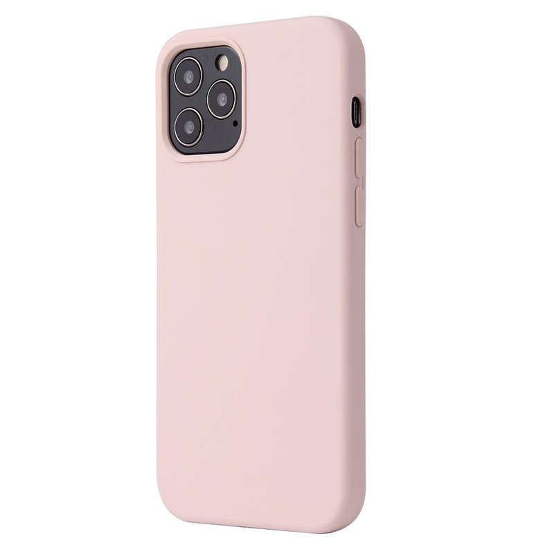 For iPhone 12 / 12 Pro Solid Color Liquid Silicone Shockproof Protective Case(Sand Pink)