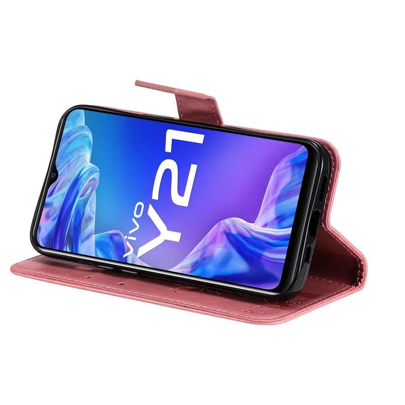 For vivo Y21/Y21s/Y33s Tree & Cat Embossing Pattern Horizontal Flip PU Leather Case with Holder &...