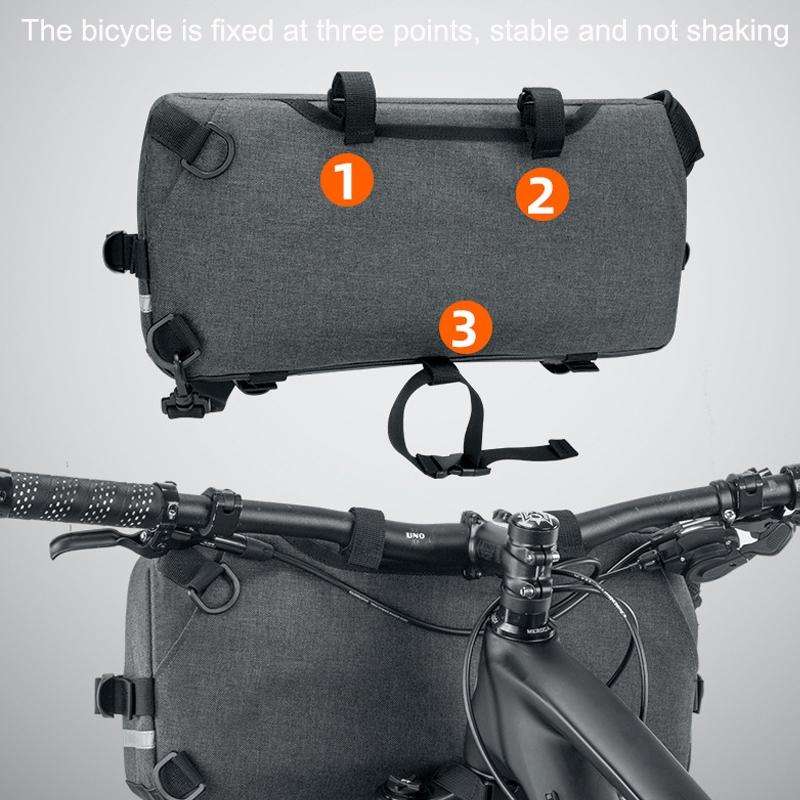 WEST BIKING YP0707301 Mountain Bike Handlebar Bag Multifunctional Large Capacity Head Bag(Grey)