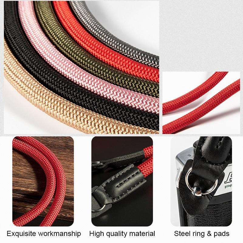 Climbing Rope Camera Strap SLR Camera Retro Wearable Shoulder Strap(Green)