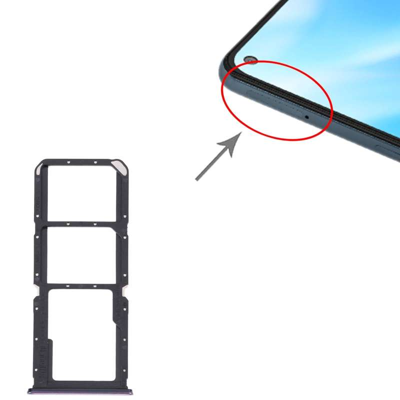 For OnePlus Nord N200 5G DE2118 / DE2117 SIM Card Tray + SIM Card Tray + Micro SD Card Tray (Purple)