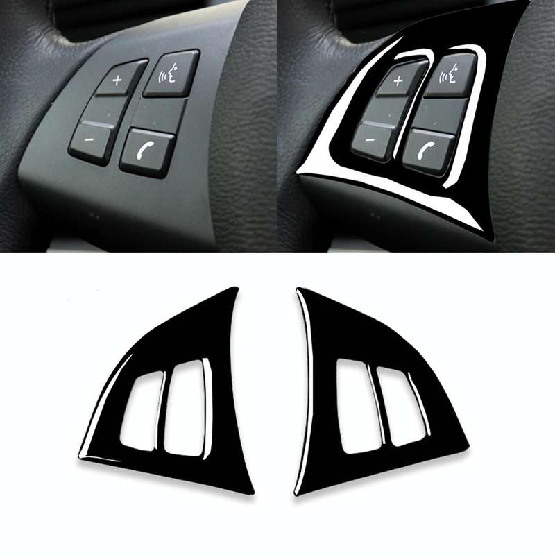 Car Steering Wheel Buttons Decorative Sticker for BMW E70 X5 2008-2013, Left and Right Drive Univ...