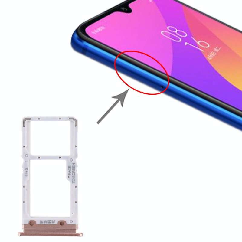 SIM Card Tray + SIM Card Tray / Micro SD Card Tray for Xiaomi Mi CC9 (Gold)