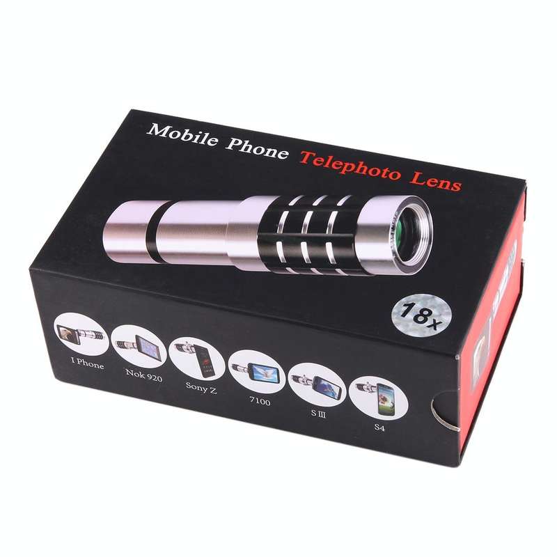 Universal 18X Magnification Lens Mobile Phone 3 in 1 Telescope + Tripod Mount + Mobile Phone Clip...