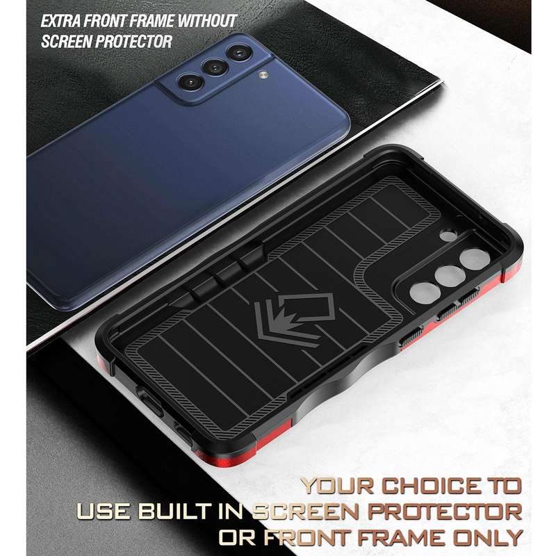 For Samsung Galaxy S21 FE 5G Ring Holder Non-slip Armor Phone Case(Green)