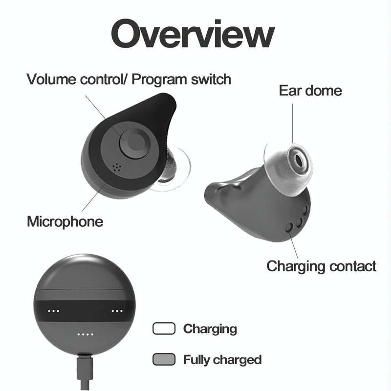 MELING D930 Bluetooth Elderly Hearing Aid Sound Amplifier With APP Adjustment(Black)