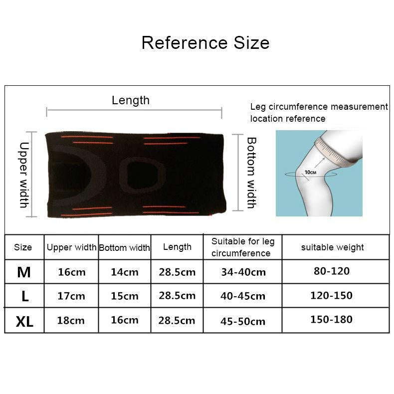 Sports High Elastic Shockproof Non-slip Silicone Knee Support Guards with Pressure Strip Size: XL