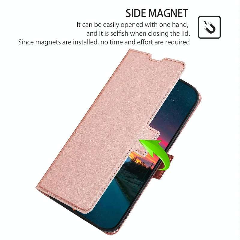 For OPPO Reno 5G Ultra-thin Voltage Side Buckle PU + TPU Leather Phone Case(Rose Gold)