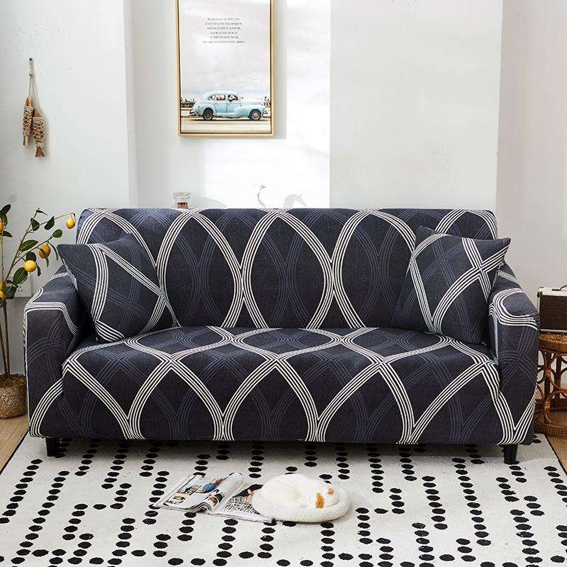 Fabric High Elastic All Inclusive Lazy Sofa Cover, Size: 1 Person(Simple Rhombus)