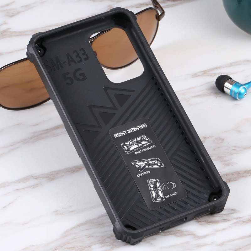 For Samsung Galaxy A33 5G Camouflage Armor Shockproof TPU + PC Magnetic Protective Phone Case wit...