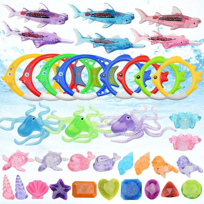 3PCS Fish Bones Diving Swimming Pool Toys Children Summer Water Toys