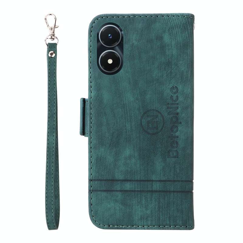 For vivo Y02s / Y16 4G BETOPNICE Dual-side Buckle Leather Phone Case(Green)