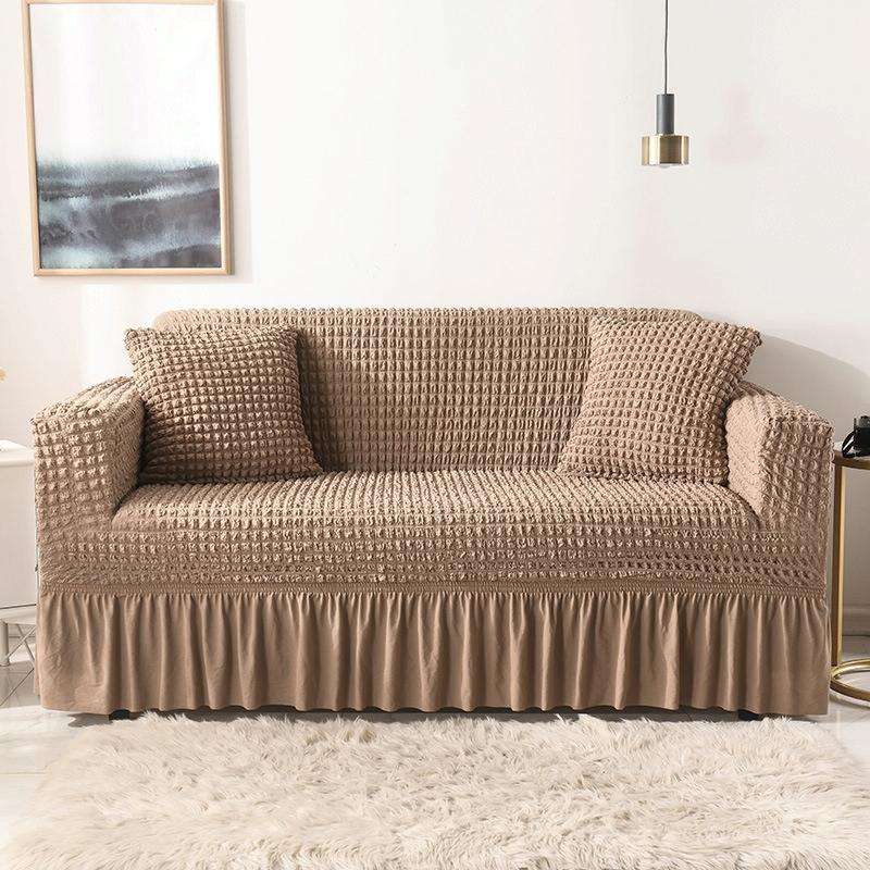 Living Room Stretch Full Coverage Skirt Style Sofa Cover, Size: Double M 145-185cm(One-color Egyp...