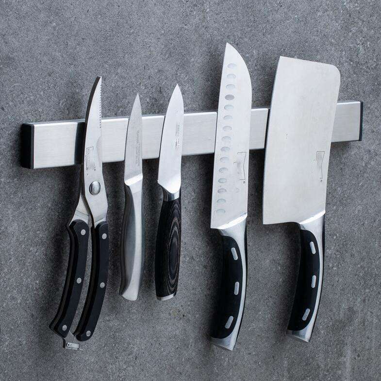 Stainless Steel Knife Holder Kitchen Rack Magnetic Suction Knife Holder, Length:40cm, Style:Free ...
